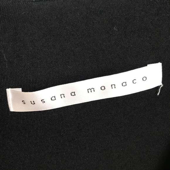 Susana Monaco Black Stretch 3/4 Sleeve Romper - Picture 2 of 5